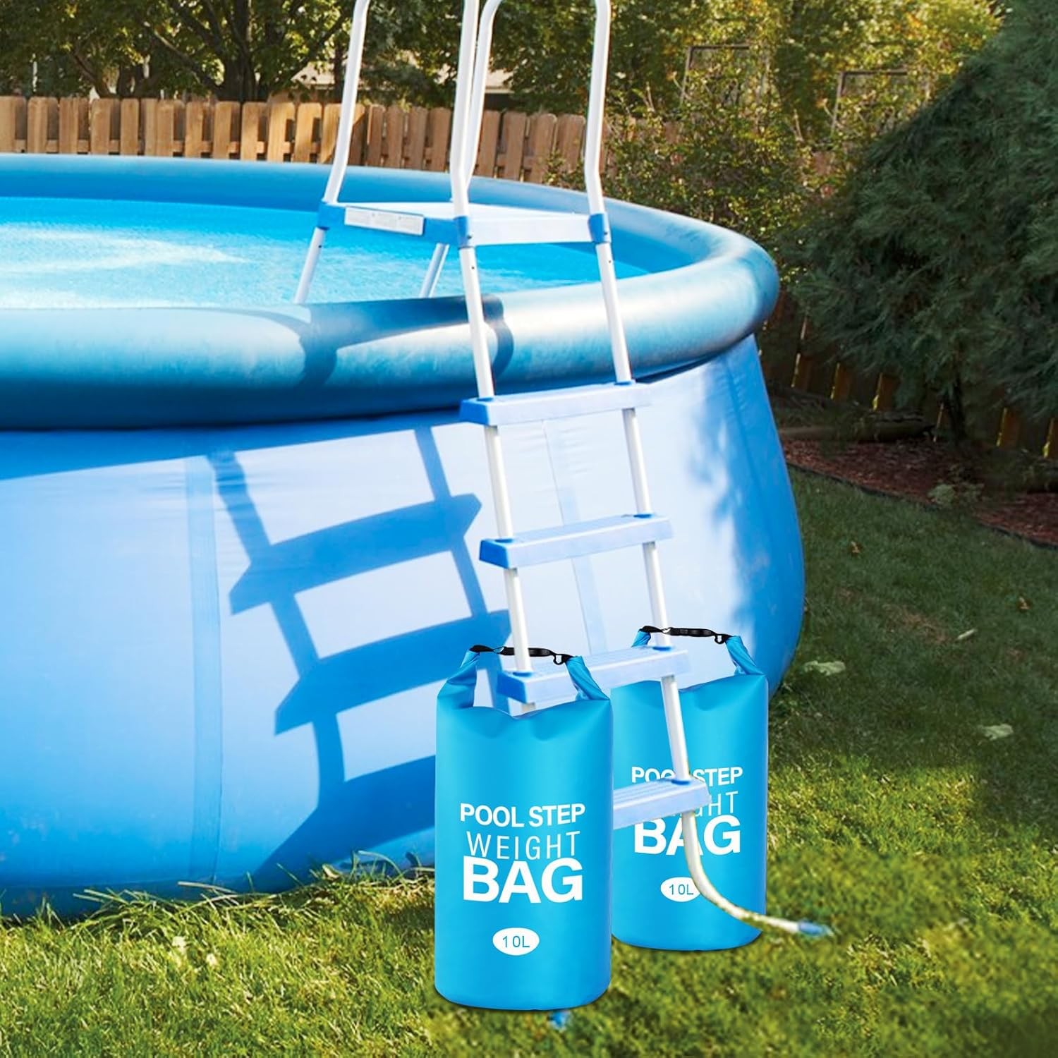 Pool Step Weights, Ladder Weights for Above Ground Pools, 2 Sky Blue