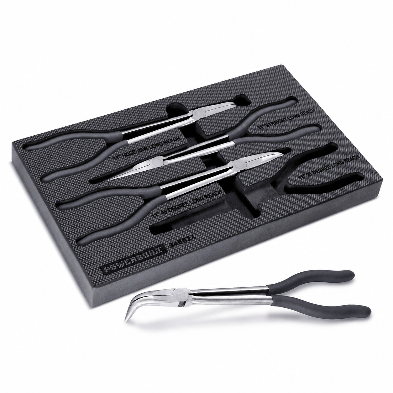 Powerbuilt 4 Piece Pro Tech Long Reach Pliers Set - 949024