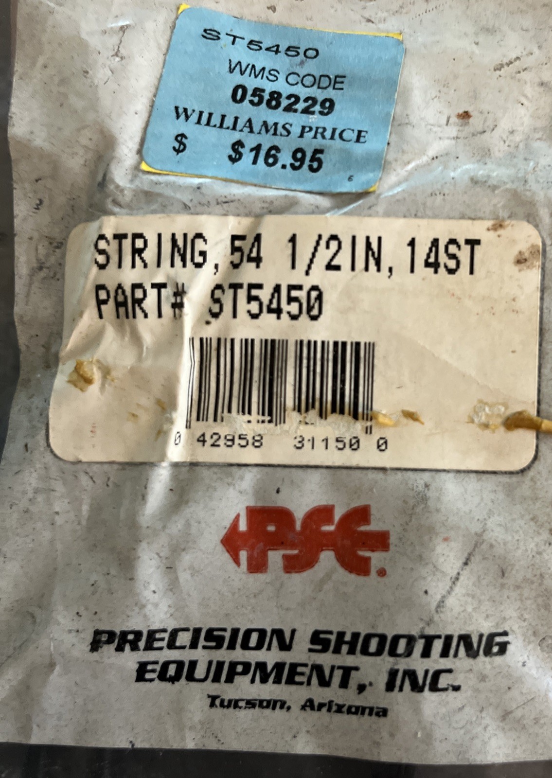 PSE Original Factory Replacement Bow String - 54-1/2" 14 strand - Part # ST5450