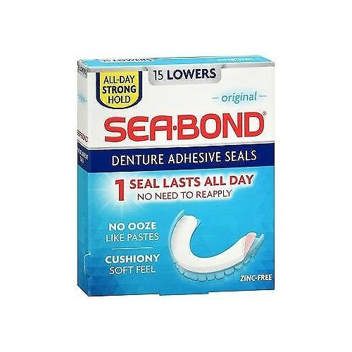 Sea Bond Denture Adhesive Upper Seals Cushiony Soft Feel Zinc Free No Ooze 15ct