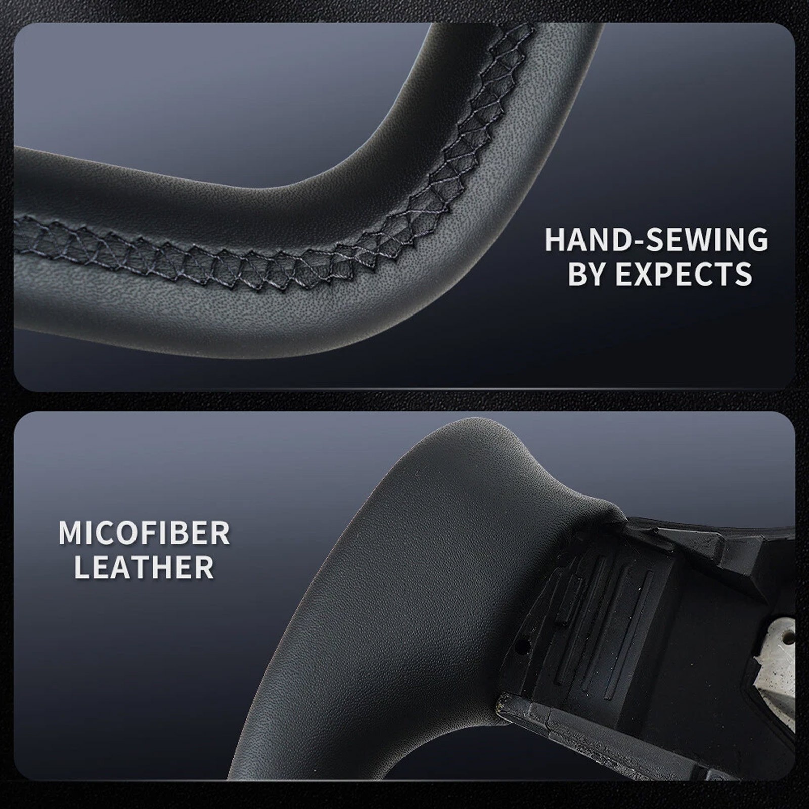 Premium Heated Black Leather Yoke Steering Wheel for Tesla Model 3/Y 2017-2024