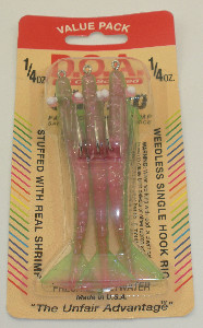 DOA FSH3-3P-428 Shrimp Lure 3" 1/4 oz Holograph Carbon Electric Chicken 3CT