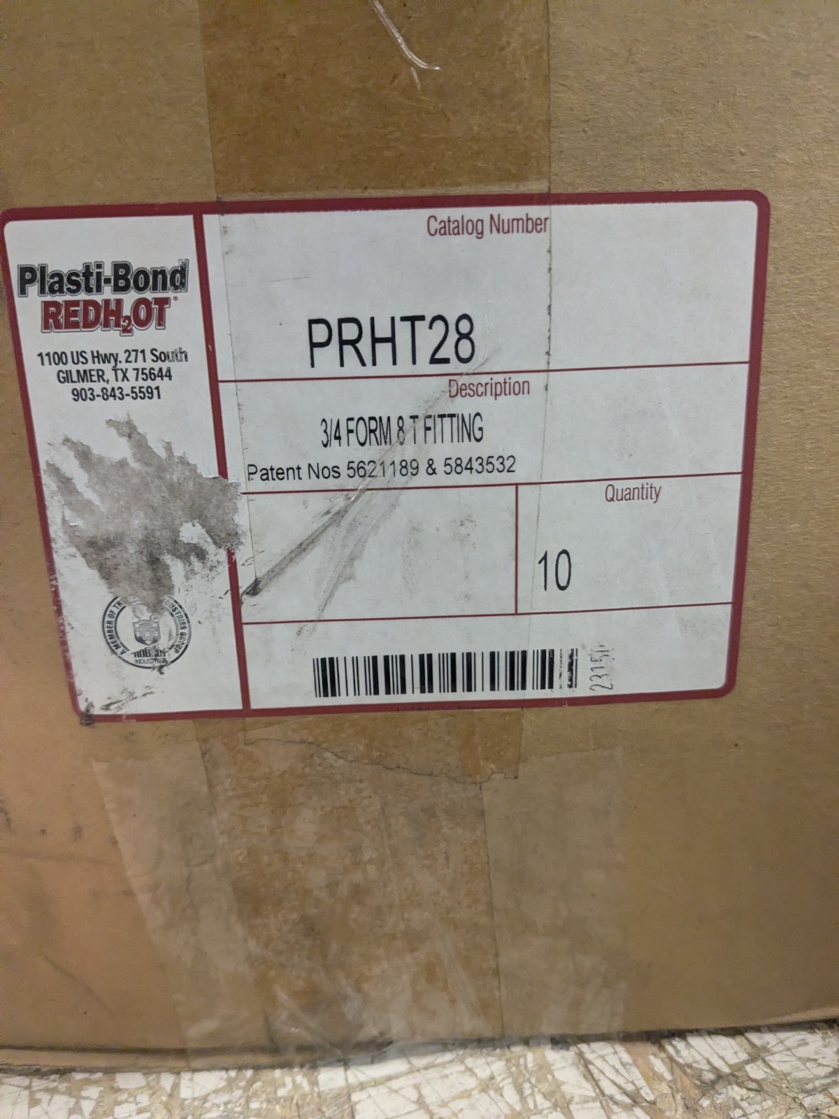 ROBROY PRHT28 - 3/4 Form 8 T Fitting - QTY 10