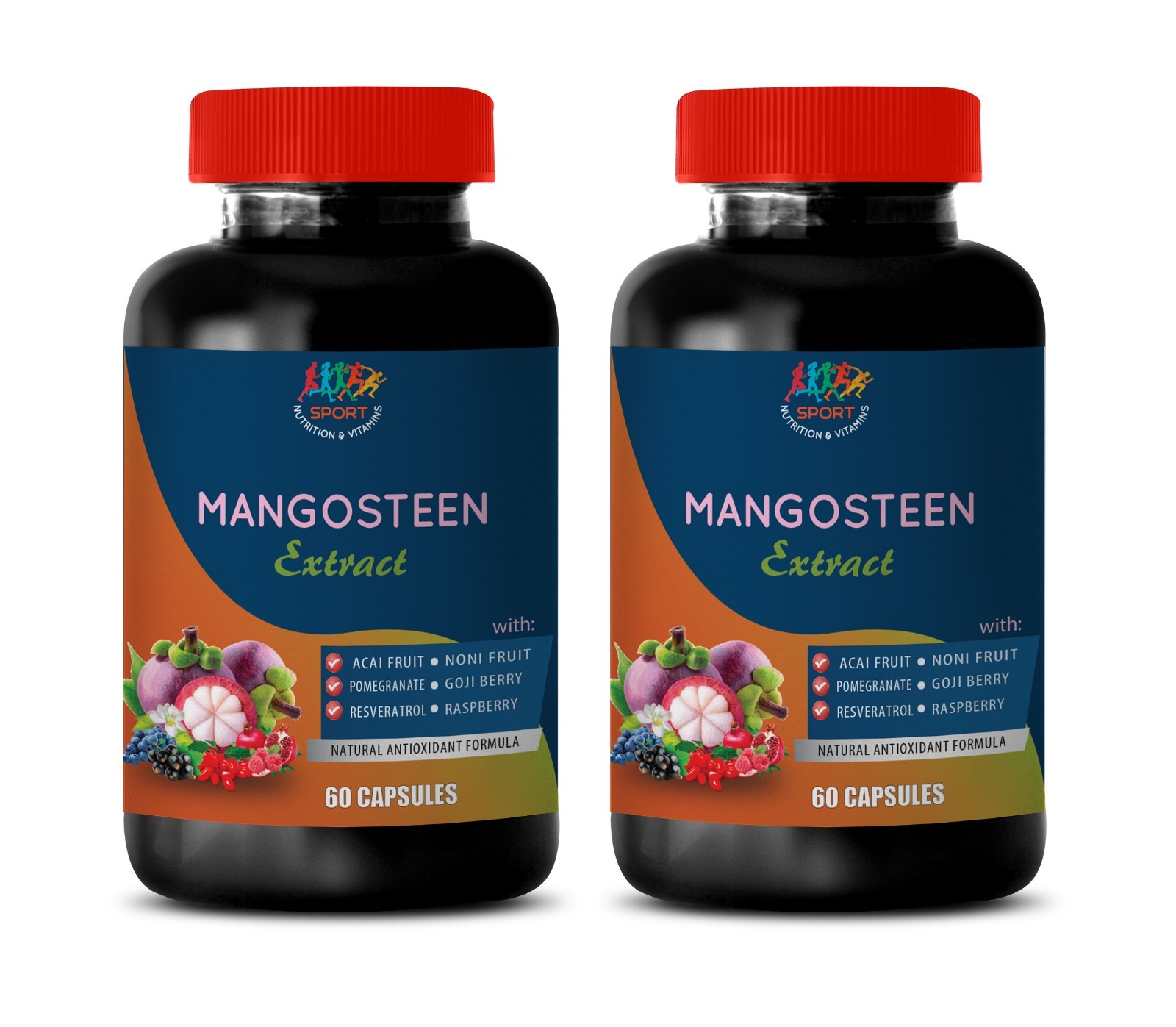 antioxidant Mangosteen Extract w/ Acai, Noni, Pomegranate, and Goji 2 Bottles