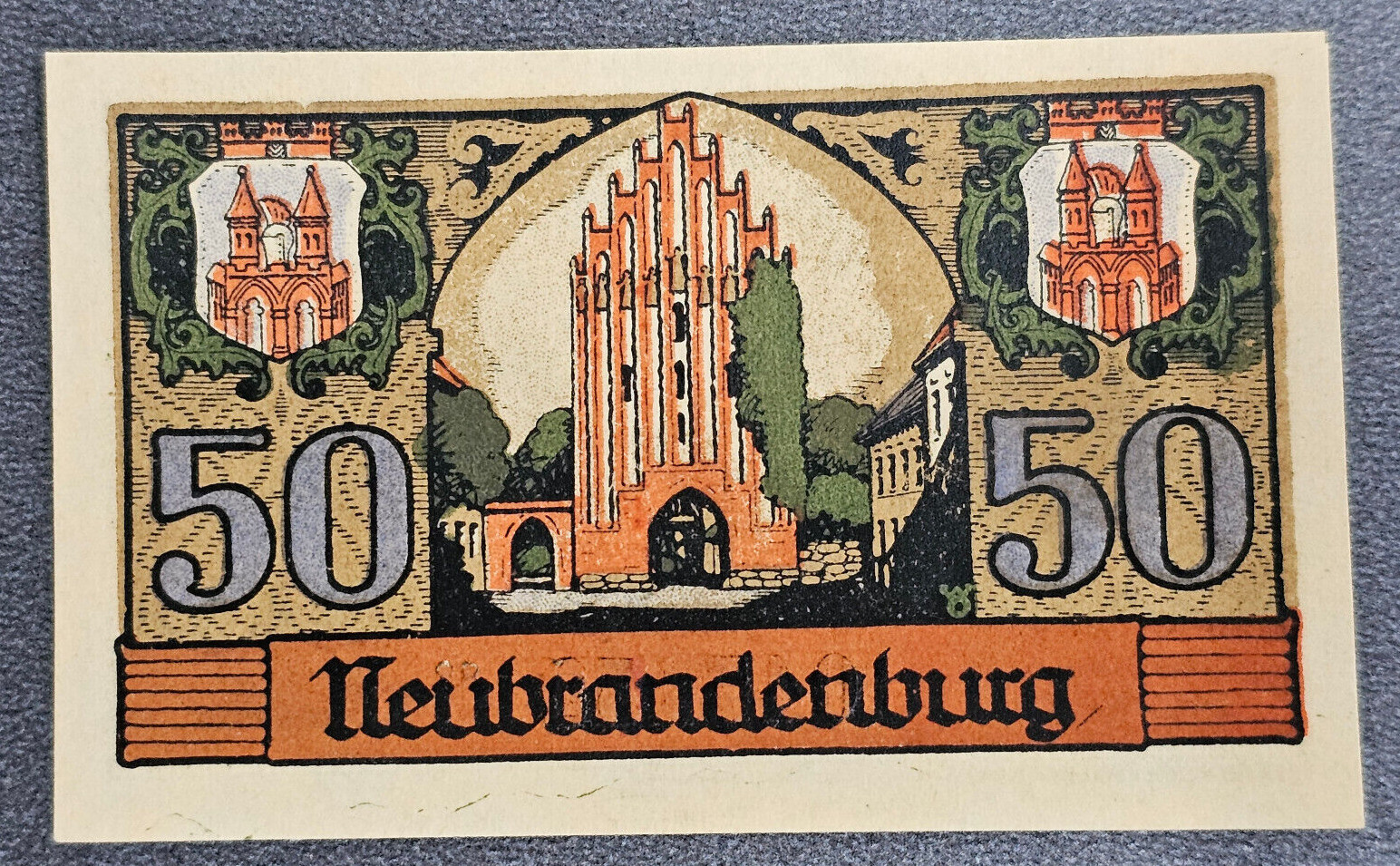 NEUBRANDENBURG NOTGELD 50 PFENNIG 1921 EMERGENCY MONEY GERMANY [🇩🇪34759]