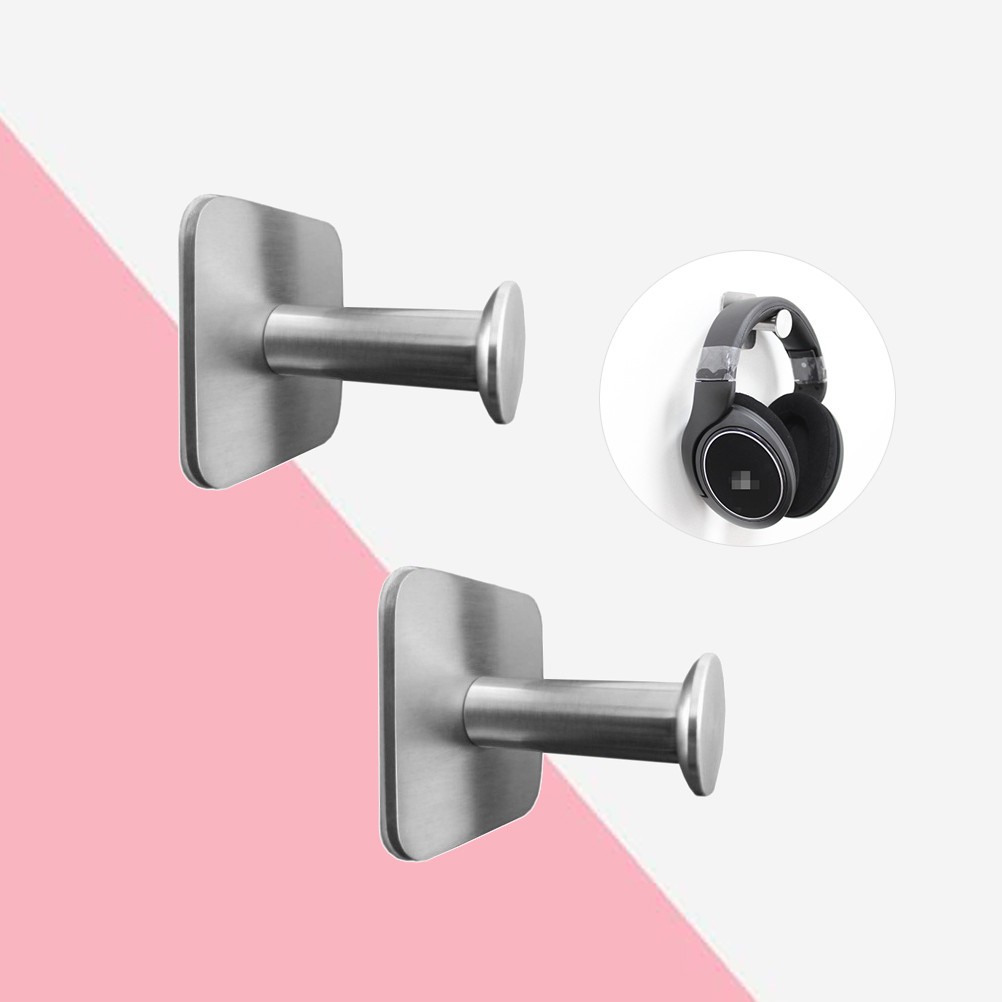 2 Pcs under Desk Headphone Hanger Headphones Holder Adhesive Hooks