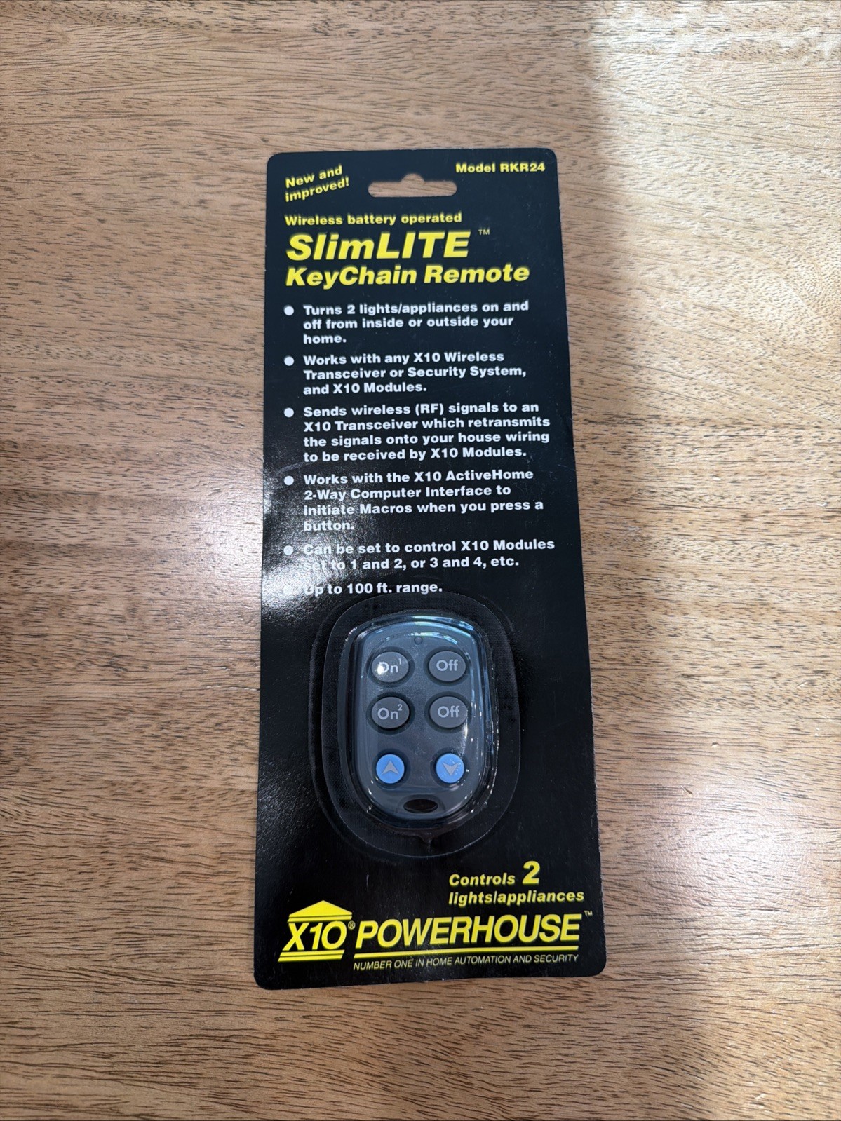 X10 KR19A / RKR24 2 Unit Code Slim Fire Keychain Remote Factory Fresh