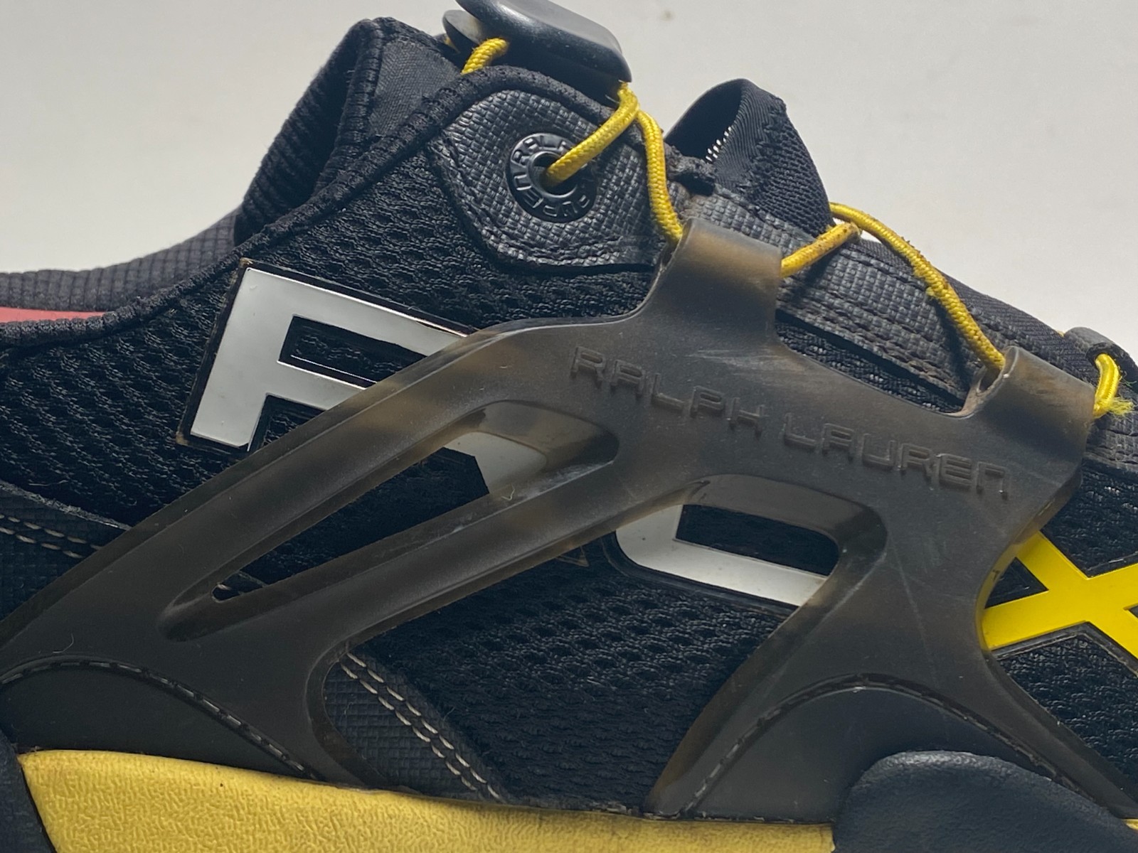 Y2K Ralph Lauren RLX Xtreme Men's Size US 9D Athletic Sport Shoes Black Yellow