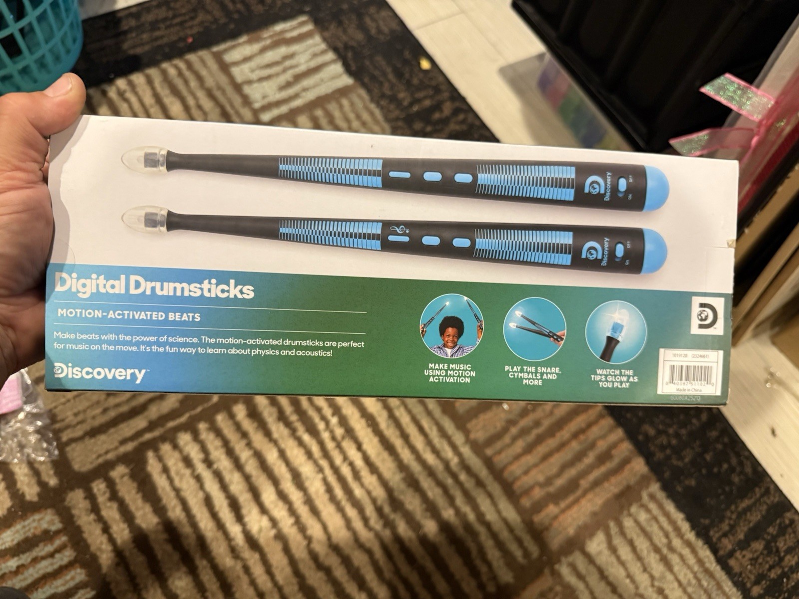 🥁 Discovery Digital Drumsticks Battery-Powered Electronic Air Drum Kit 🆕