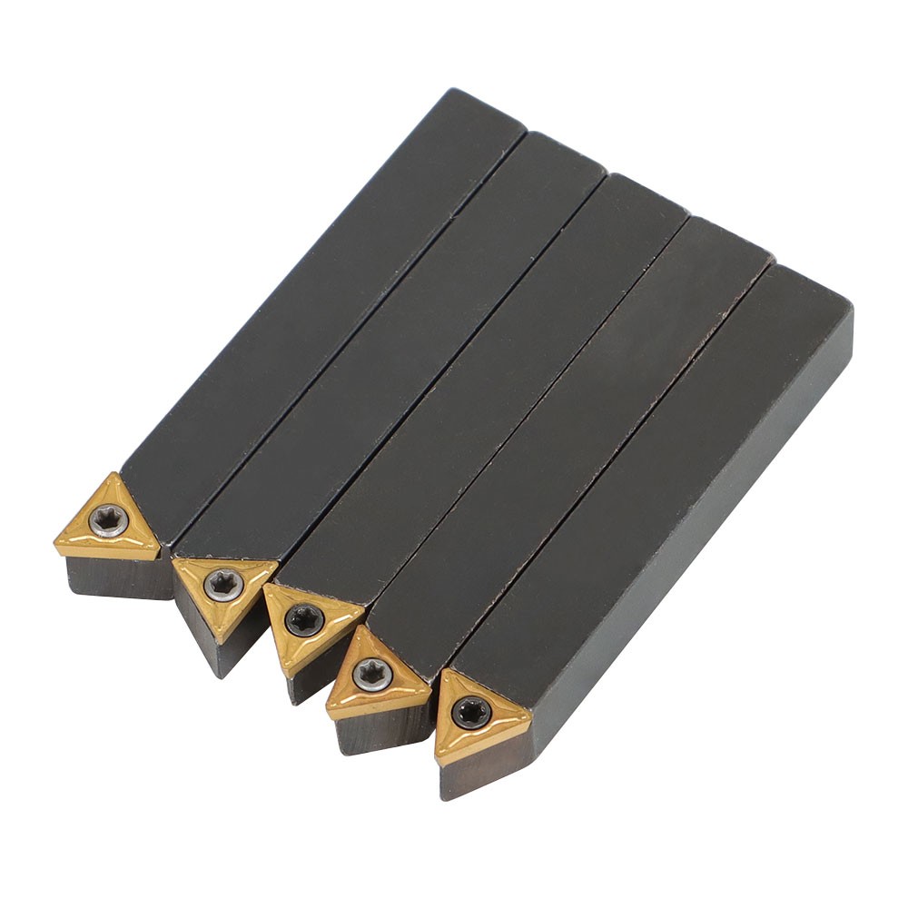 5pcs 3/8" Lathe Indexable Carbide Insert + Turning Tooling Bit Holder Set