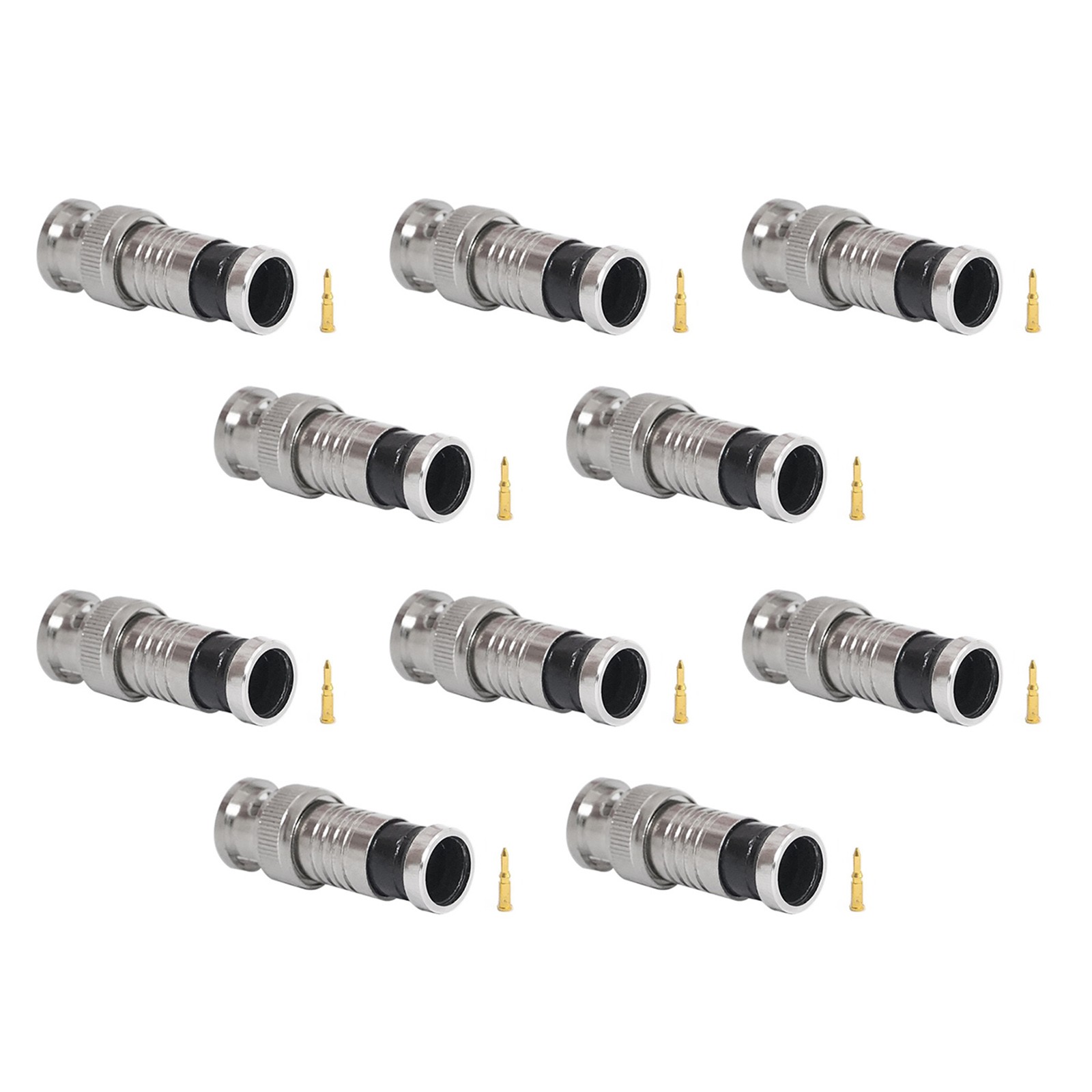 Premium Adapter BNC Compression Connector for CCTV Camera RG6 Coax Cables 10x