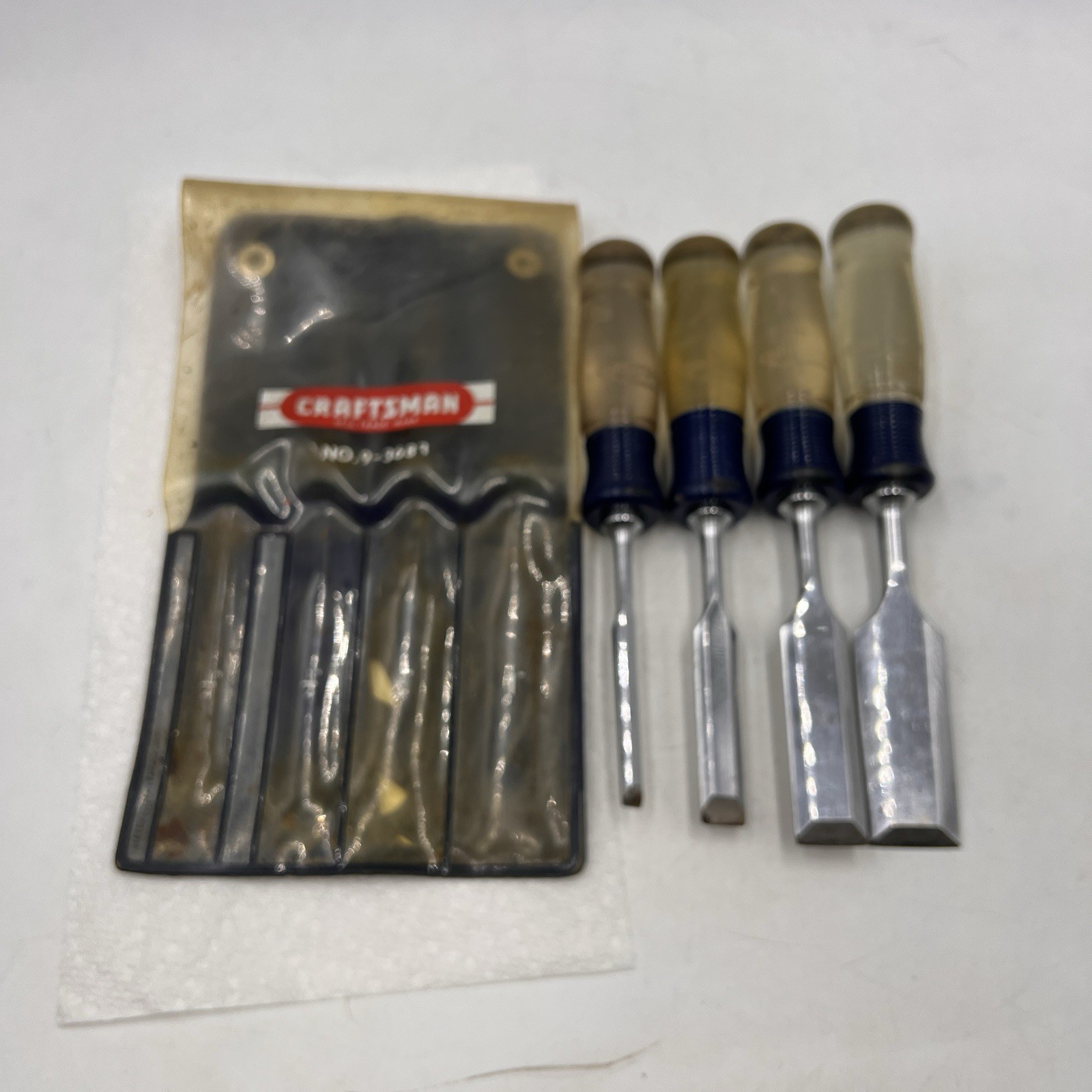 Craftsman Wood Chisel Set 9-3683 1/4” 1/2” 3/4” 1” Vintage