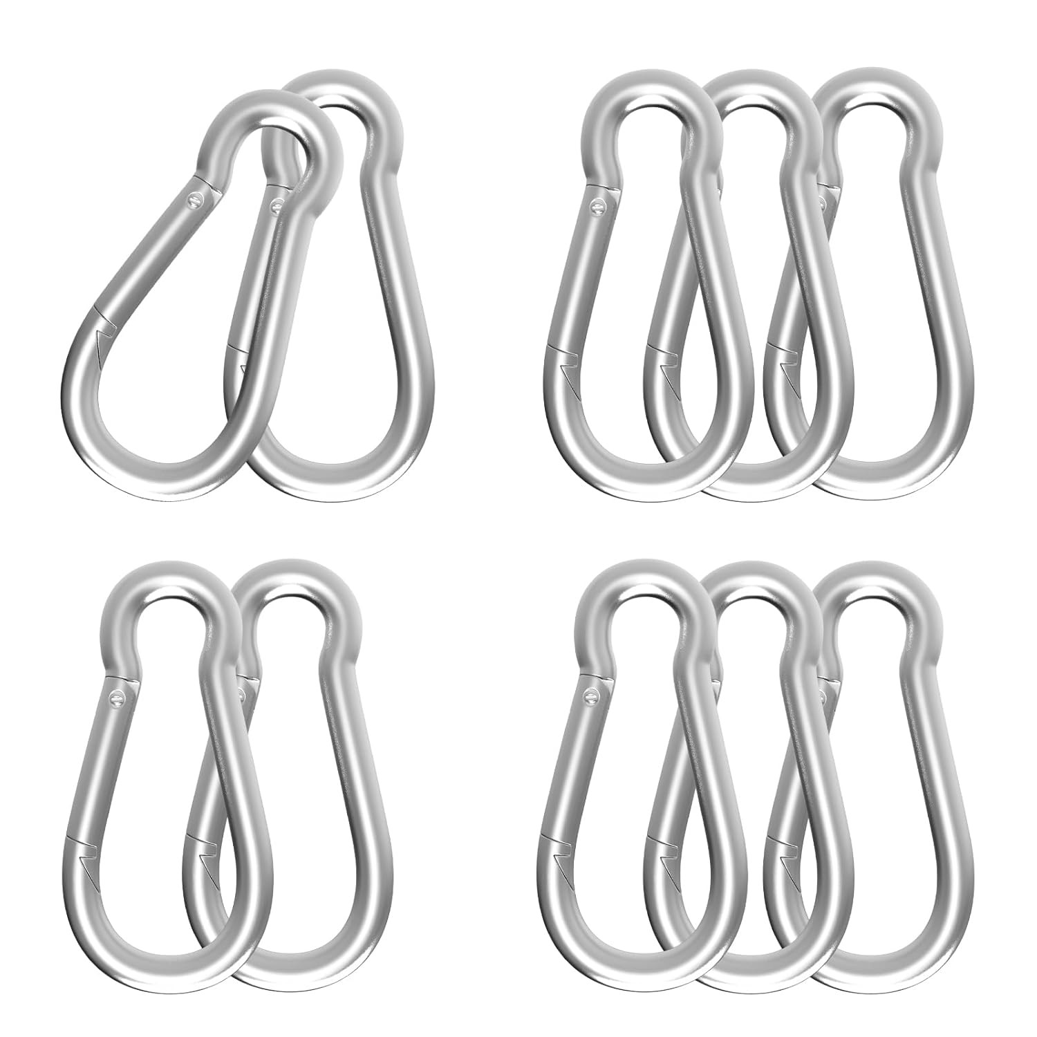 Heavy Duty Galvanized Steel Carabiner Spring Snap Hook Clips 260 Gauge