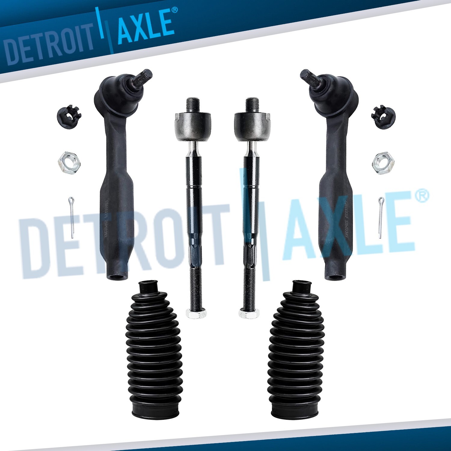 6pc Front Outer Inner Tie Rod Boots Kit for 2005-2009 Honda Odyssey Touring 3.5L