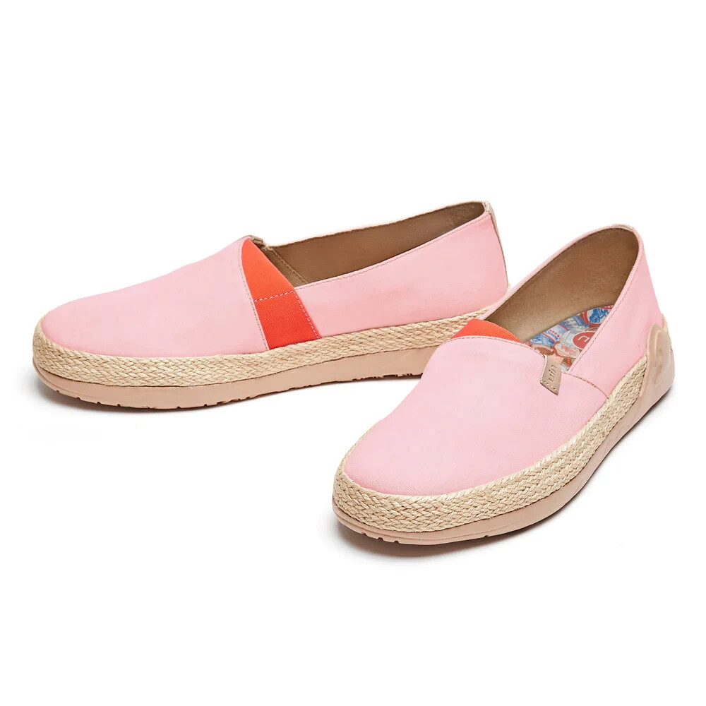 Women Size 5-11 UIN Slip On Shoes Canvas Comfortable "Marbella Crystal Rose"