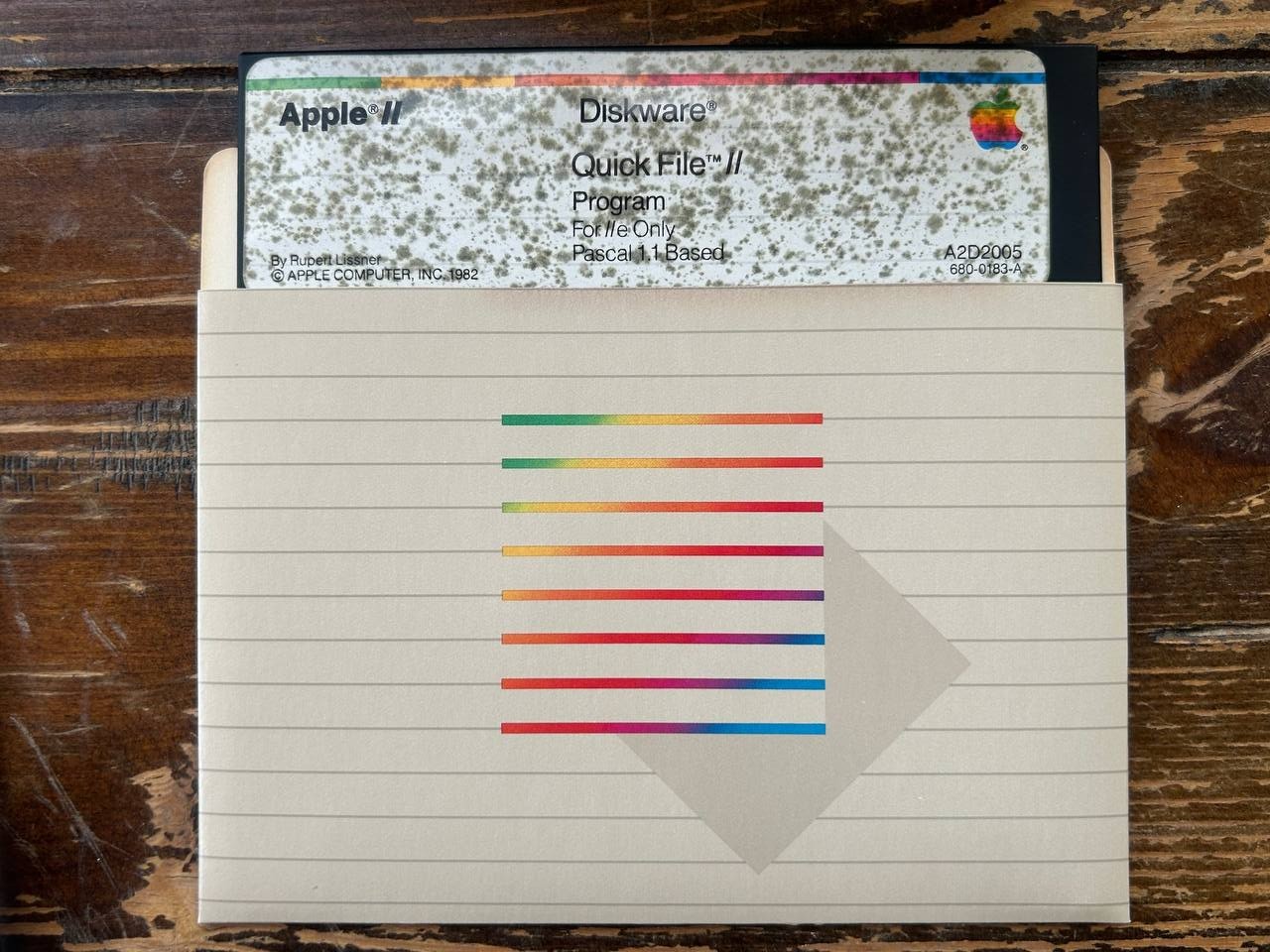 Apple II Quick File II Software with Disks. Manuals. Box. 1982 year