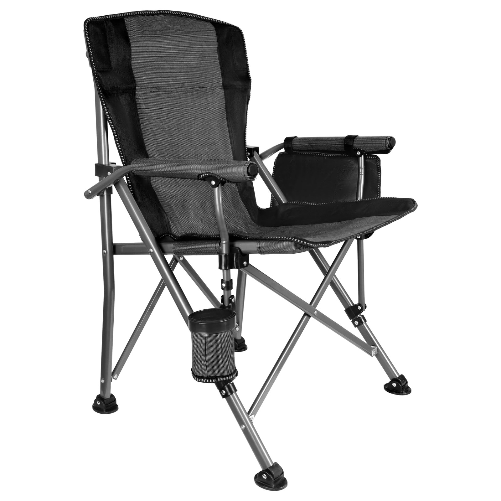 Folding Camping Chair with Cup Holder and Storage Bag, Heavy Duty Support 400...