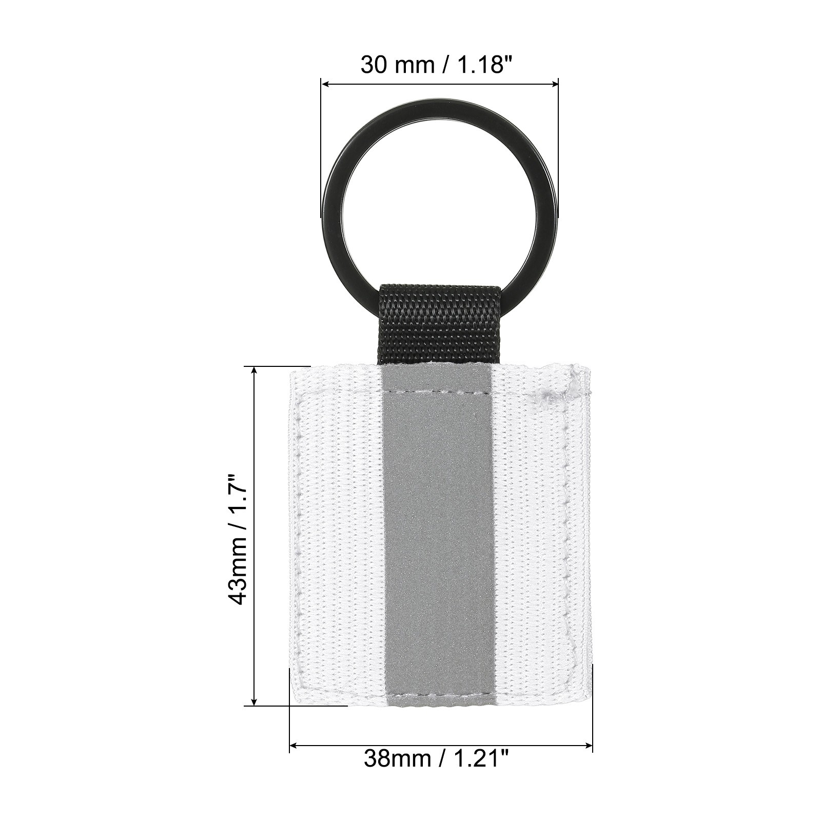 9 Pcs Reflective Keychain Tags, Reflective Zipper Pulls, White