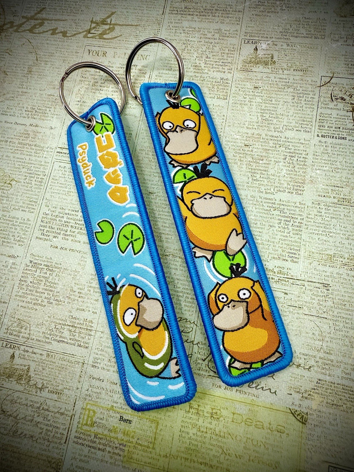 1 Piece Double Sided 5 Inch Pokemon Psyduck Keychain
