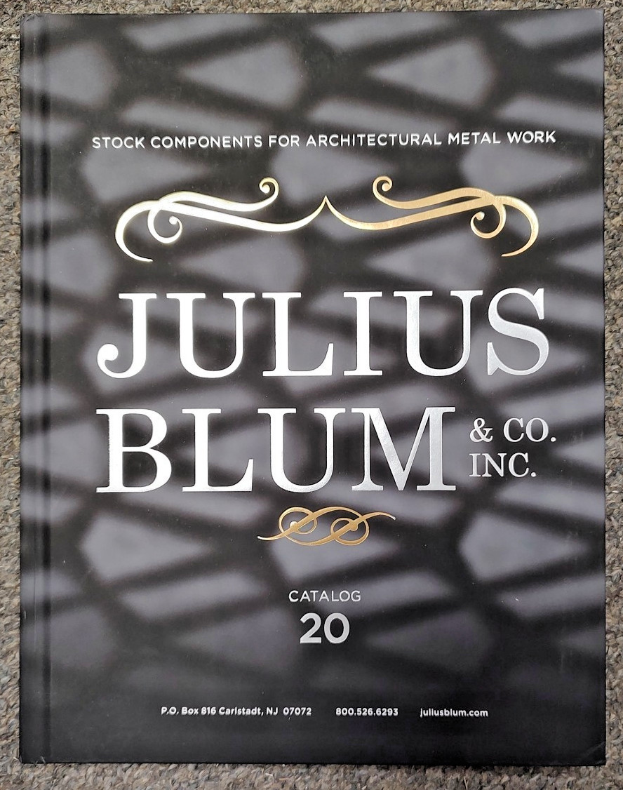 Julius Blum & Co. Inc. Catalog 20 Stock Components Architectural Metal Work