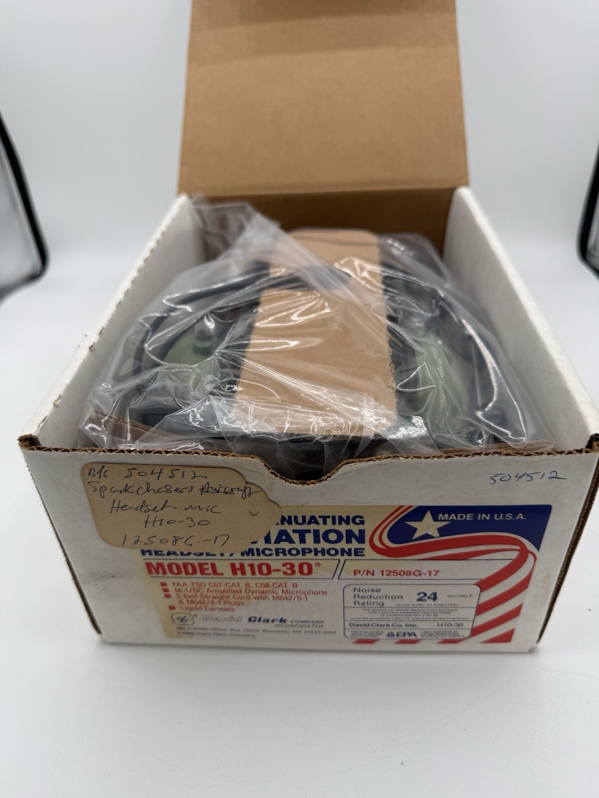 David Clark H10-30 General Aviation Helicopter Headset With Microphone Open Box