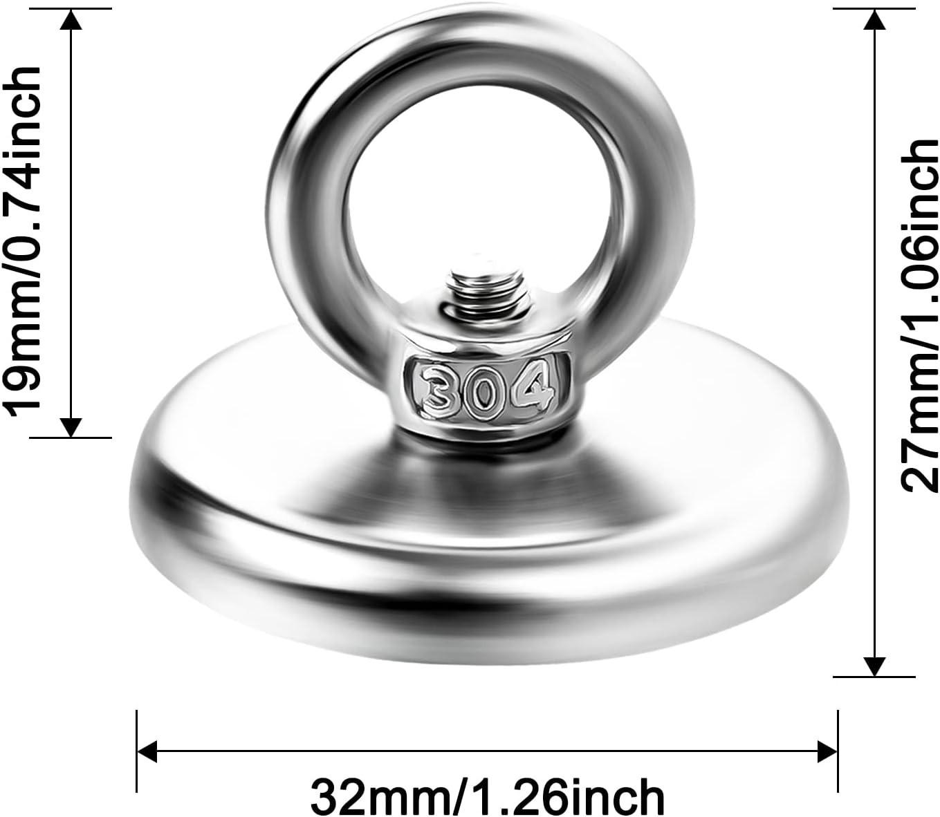 Strong Magnetic Hooks 10 Pack, 100 LBS Pulling Force Rare Earth Neodymium