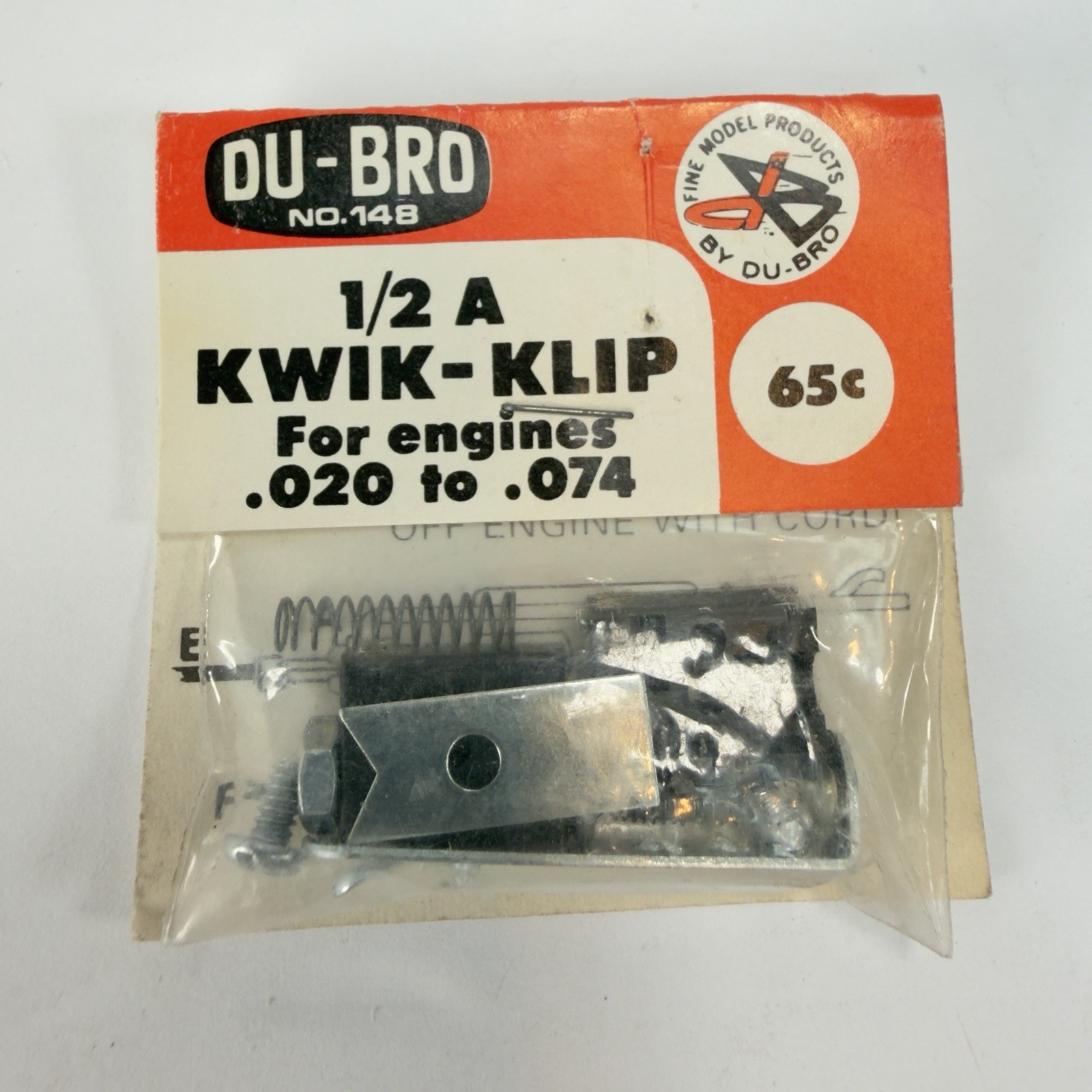 Vintage Du-Bro 148 1/2A Kwik-Klip Glow Plug Clip .020-.074 RC Engine NOS