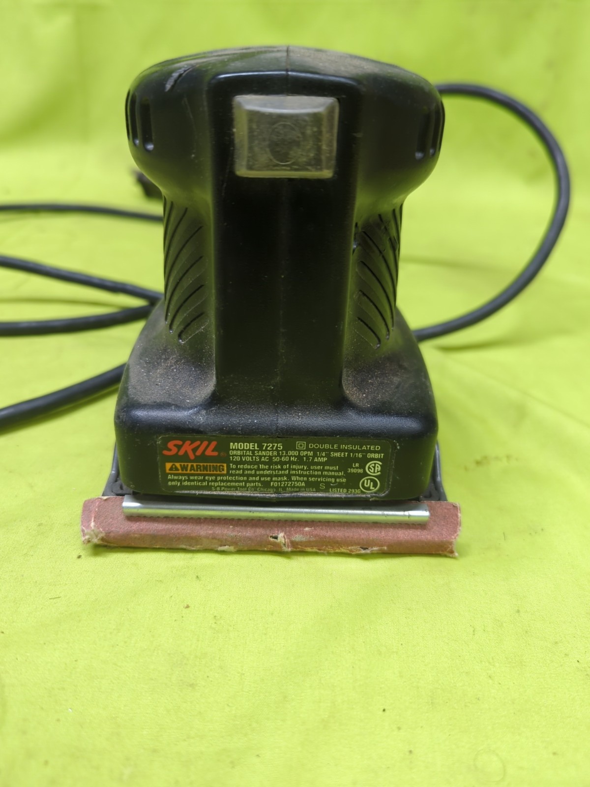 SKIL Model 7275 Sheet Palm Grip Sander, Sand Cat, homeowner owned/used USA Made