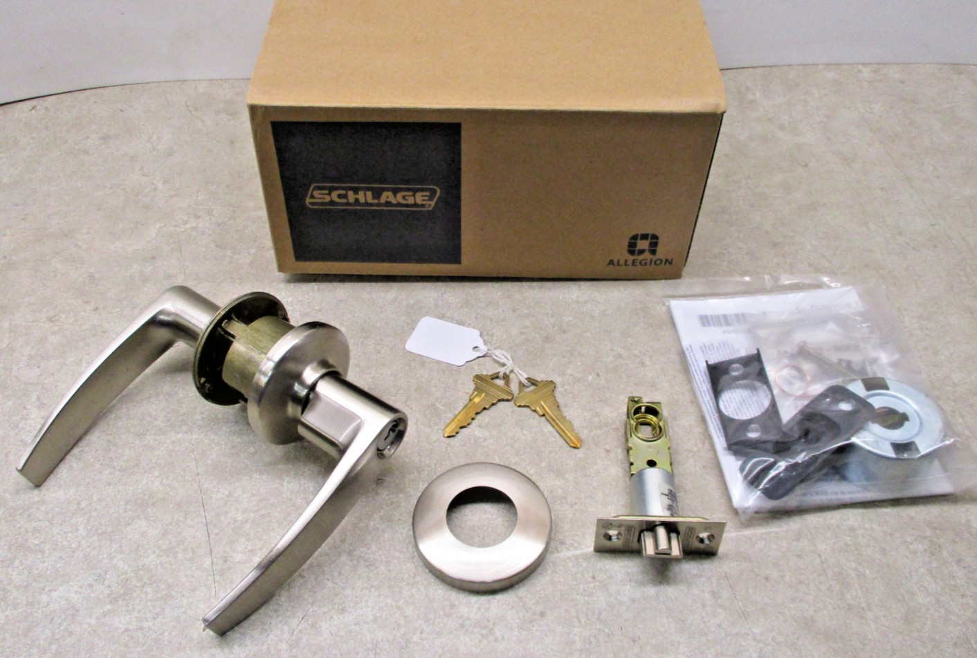 Schlage S80PD JUP 619 S80 Series Handles Jupiter Locking Satin Nickel