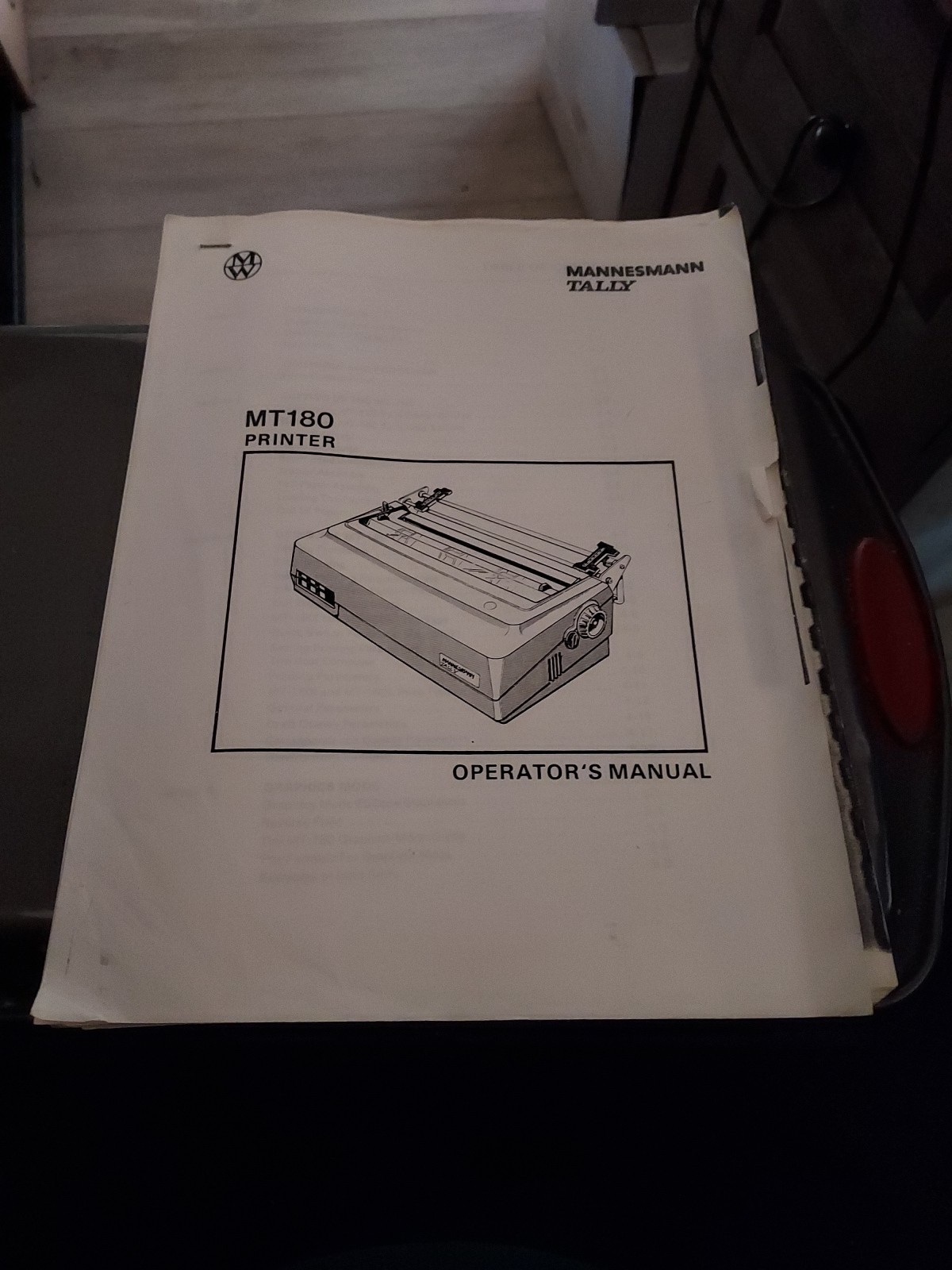 MANNESMANN TALLY MT180 PRINTER OPERATOR'S MANUAL