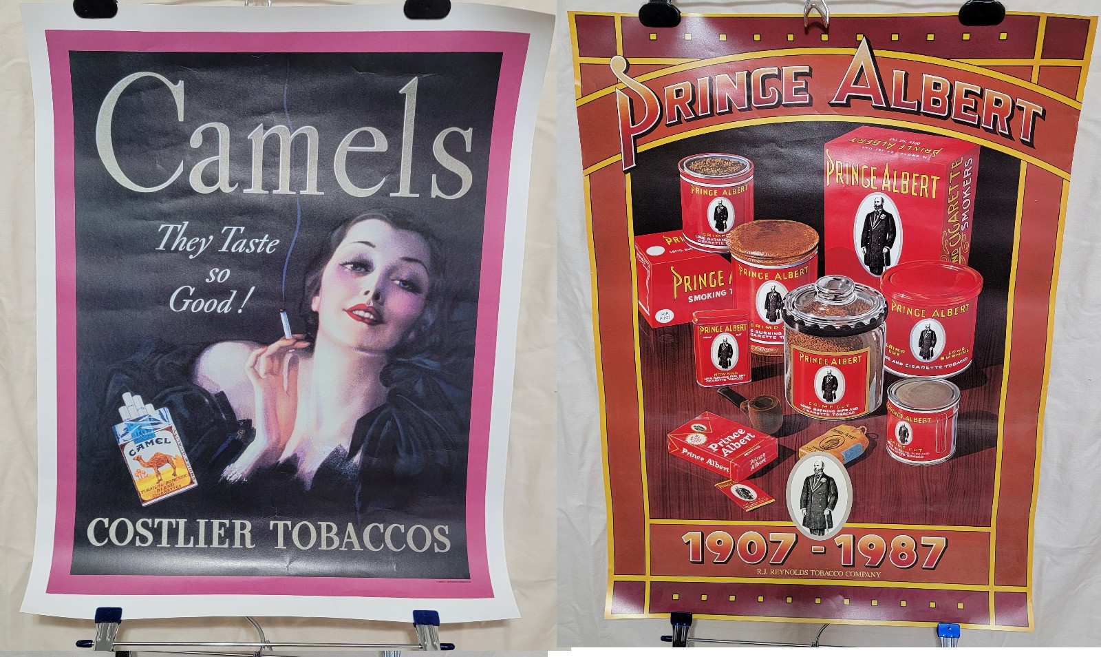 Camel Prince Albert Costlier RJ Reynolds Advertising Promotional Poster Lot of 2