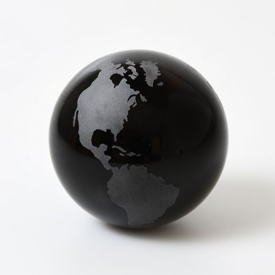 Black Glass Globe with Flat Bottom - Deluxe Gift Box & Free Shipping - 3" Size