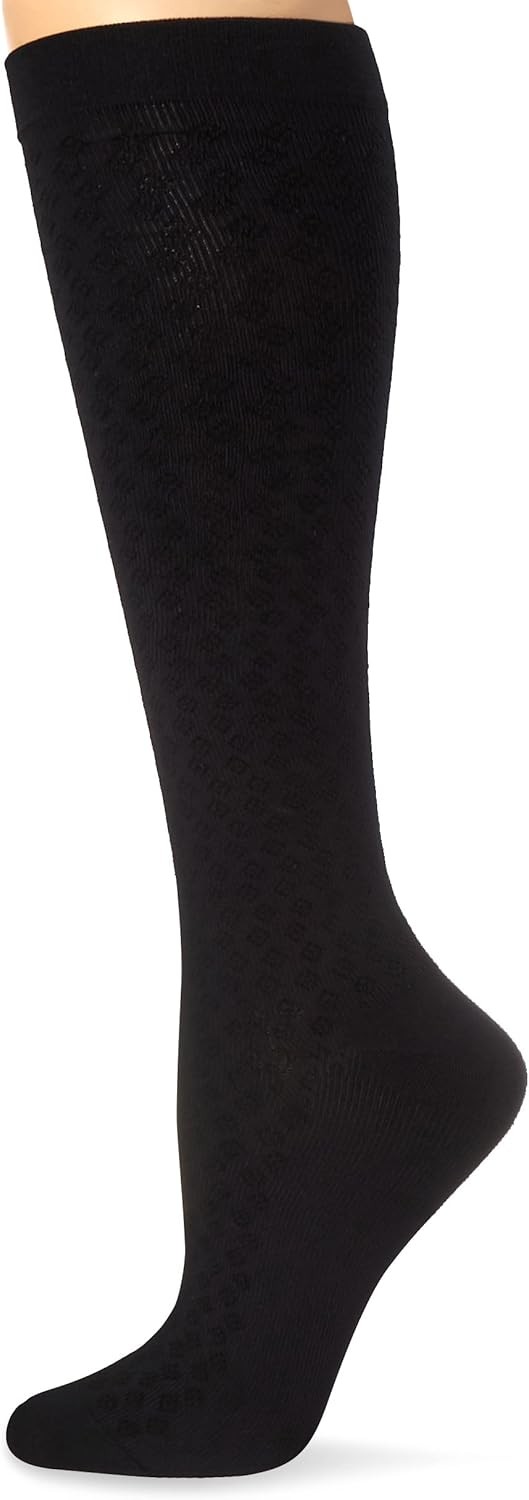 Activa Sheer Therapy (Diamond Pattern) Dress Socks 15-20 (Black) Medium
