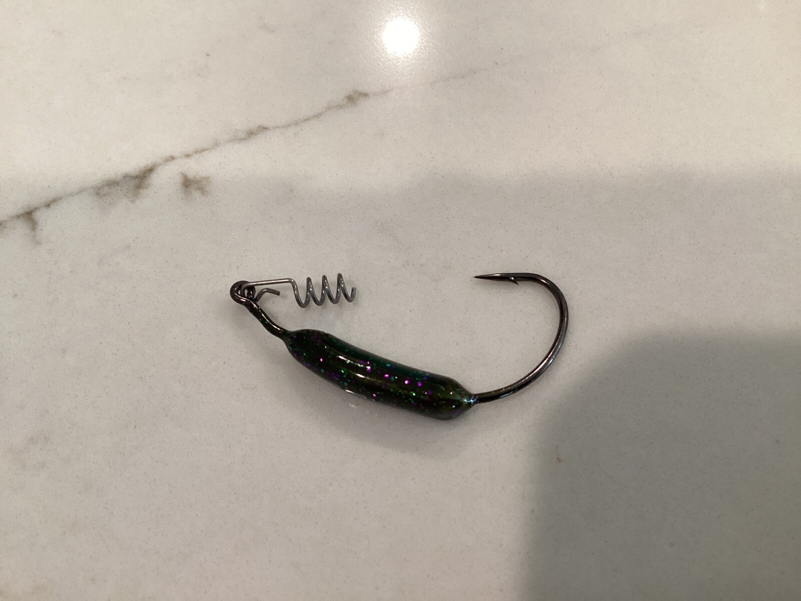 6 pc 3/16 Ounce EWG 1/0 Sprayed grass Weighted Swim Bait Hooks