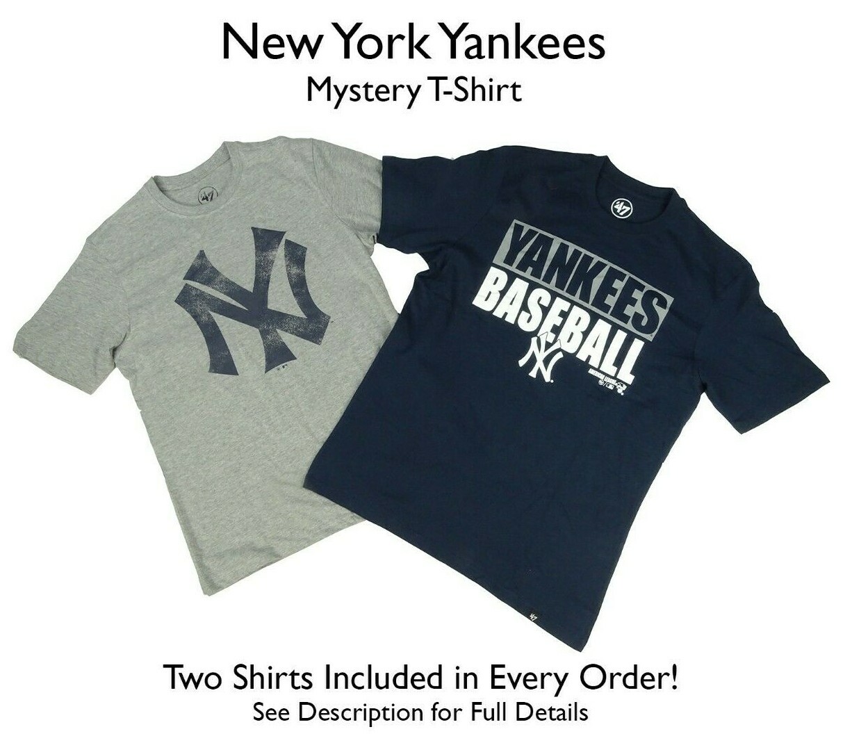 New York Yankees Men's Big &Tall 2 SHIRTS! *MYSTERY SHIRT* MLB