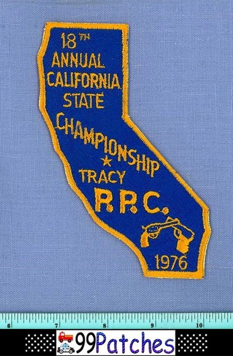 CALIFORNIA PPC CHAMPIONSHIP 1976 (Old) Police Patch STATE SHAPE PISTOL MATCH 5G