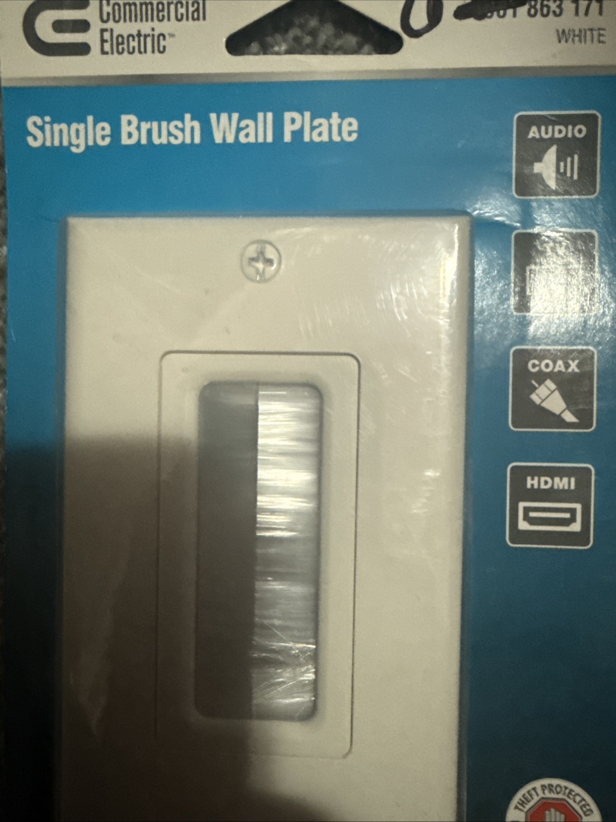 Commercial Electric  Single Brush Plate, White