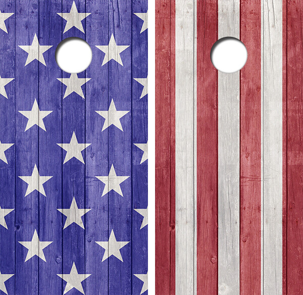 Stars And Stripes Cornhole Board Wrap LAMINATED Wrap Decal Vinyl Sticker #4075