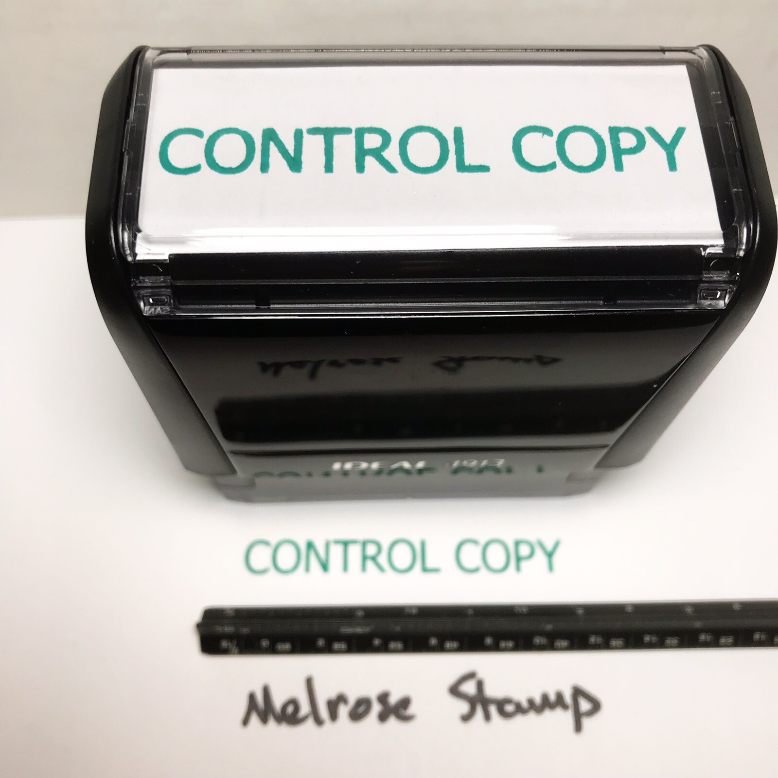 Control Copy Rubber Stamp Green Ink Self Inking Ideal 4913