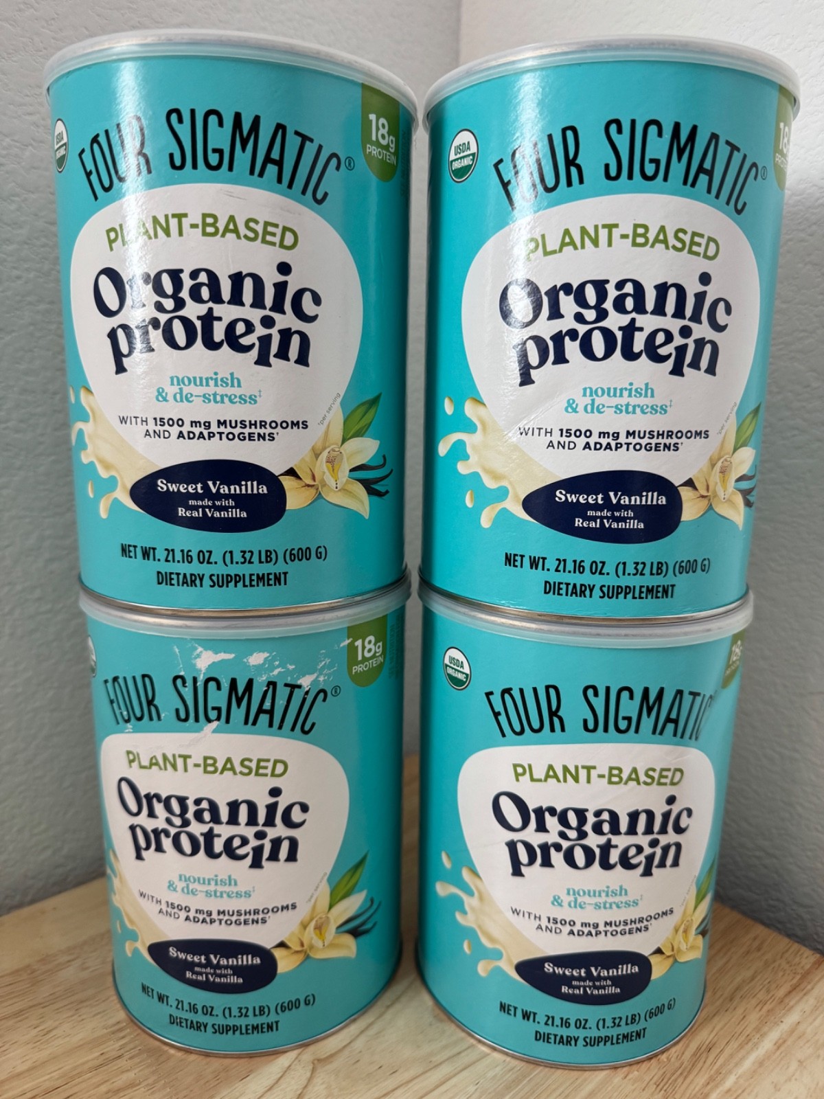 *Read* 4x Four Sigmatic Organic Plant Based Sweet Vanilla Protein Powder 07/2026