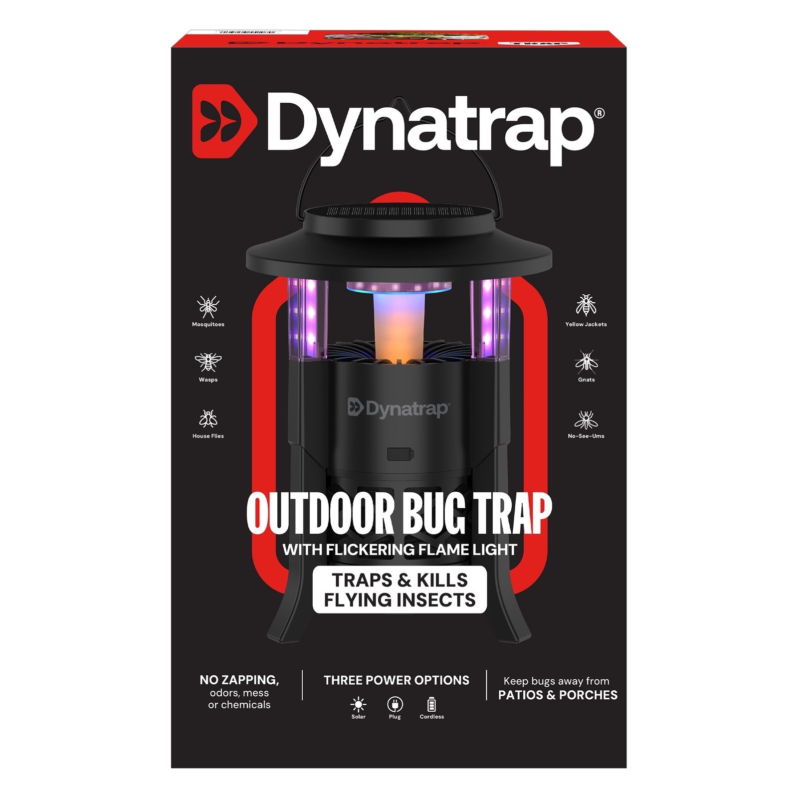 Dynatrap Solar Outdoor Bug FLYING INSECT Trap 1/4 Acre FLICKERING FLAME NIB