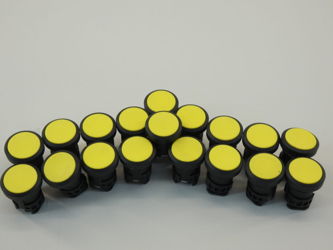 *Lot of 18* Yellow Round Pushbutton Shell Only - NEW Surplus!