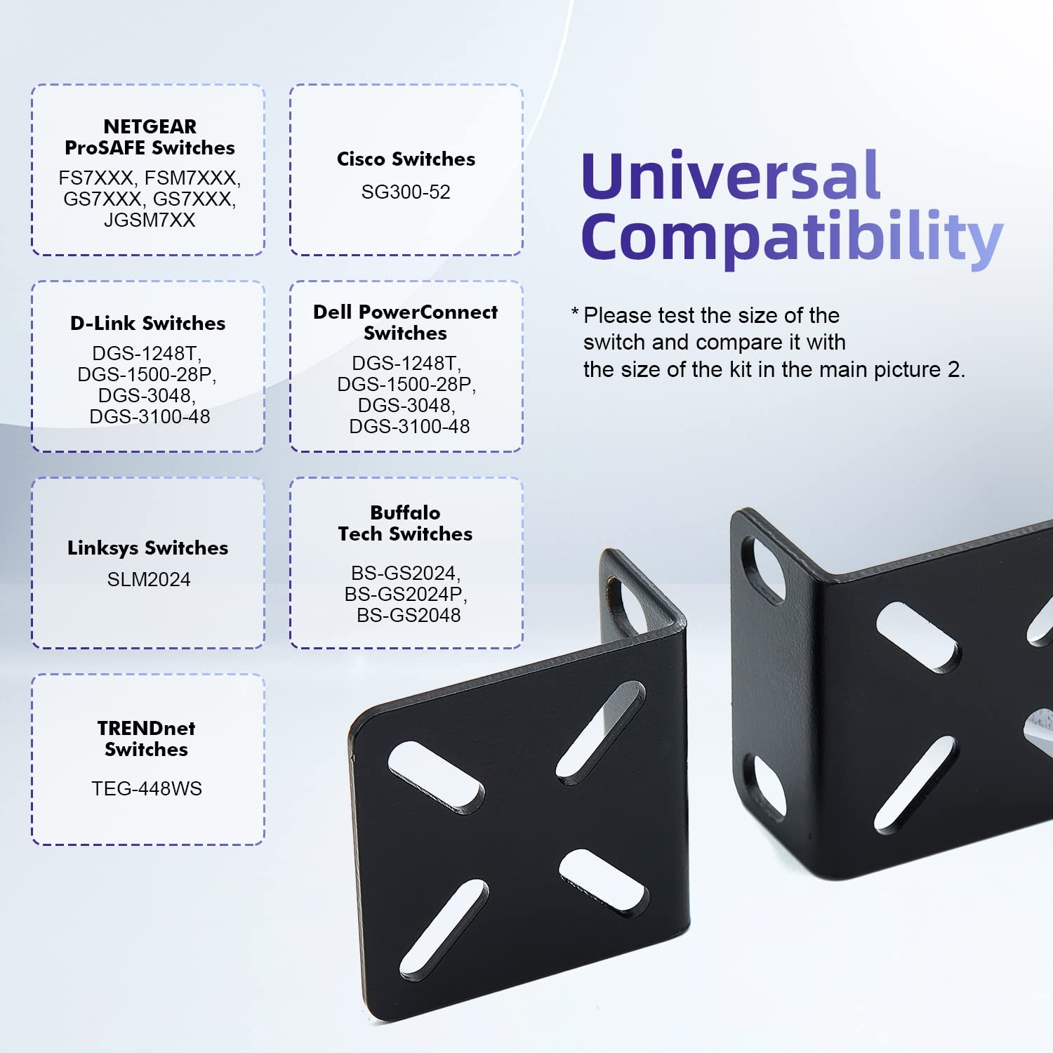 Phyinlan Rack Mount Kit Universal 1U Rack Ears With Adjustable Holes D