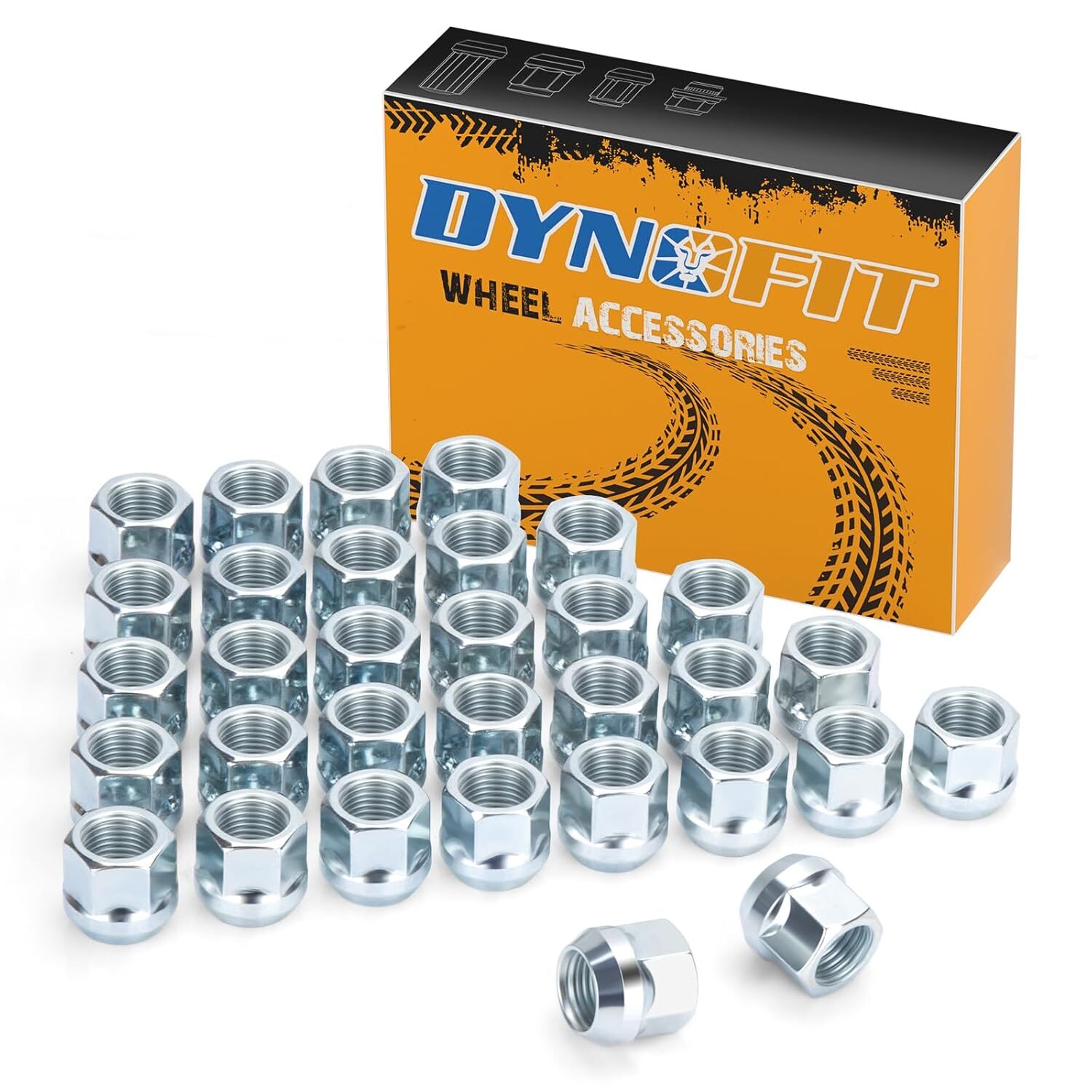 Dynofit 9/16-18 Open End Lug Nuts Set for Dodge Ram 1500 2500 3500 2002-2011, 32