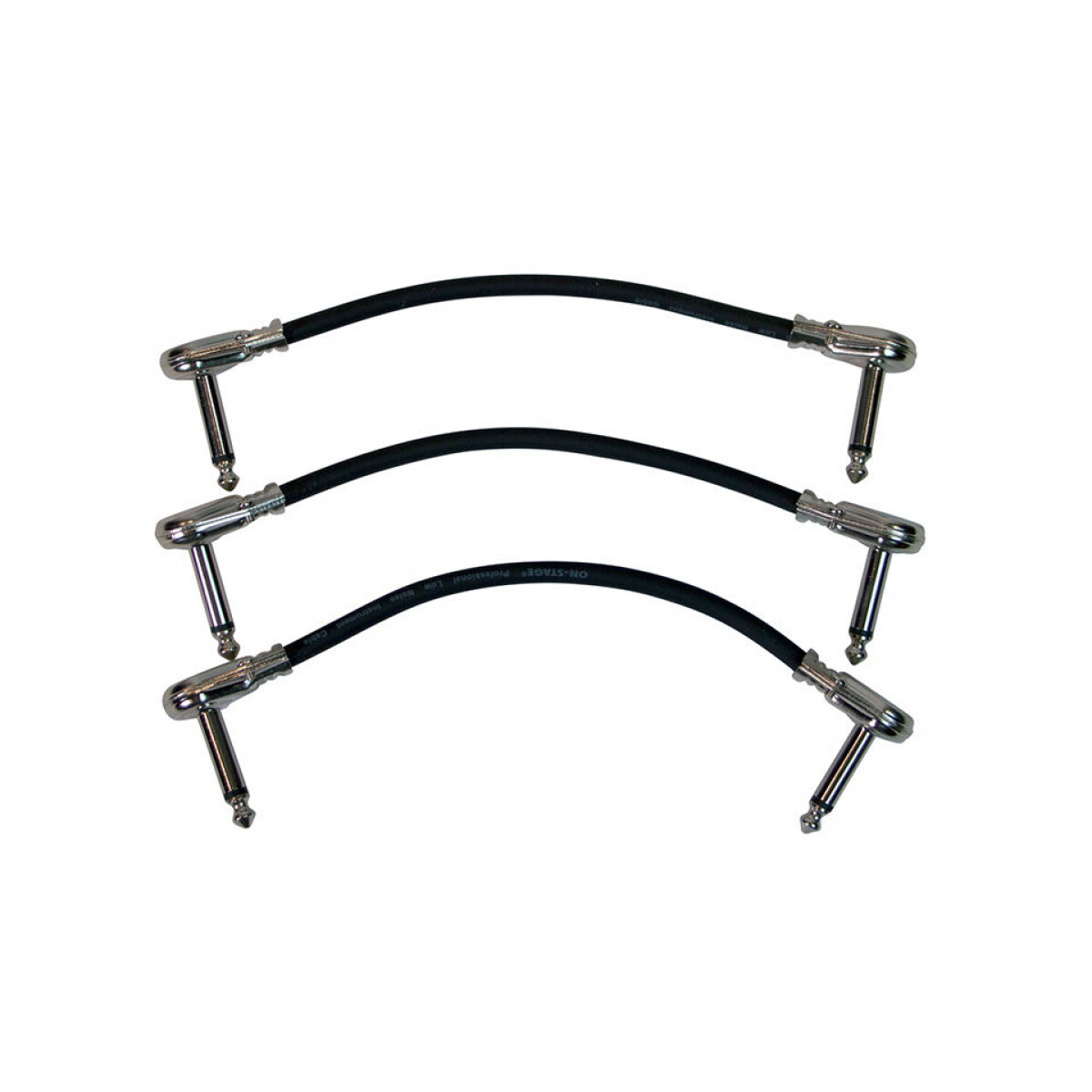 On Stage 14490 6" Patch Cable w/ Pancake Connectors (Black) - 3 Pack - PC506B-3P
