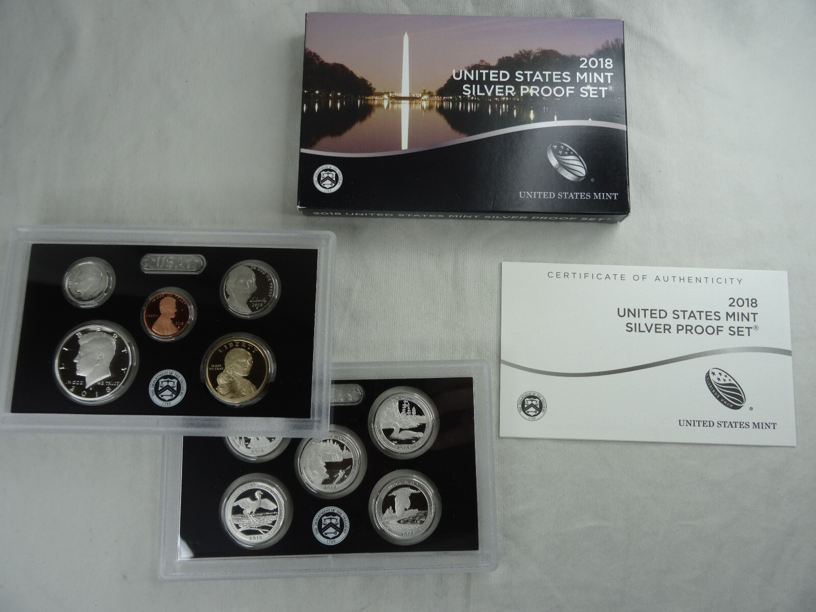 2018-S US Mint Silver Proof Set with COA & Box 10 Coins United States