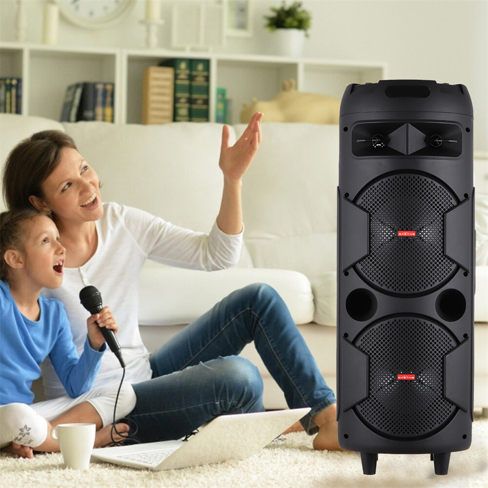 6000W Portable Bluetooth Speaker Heavy Bass Subwoofer Sound System Party +Mic