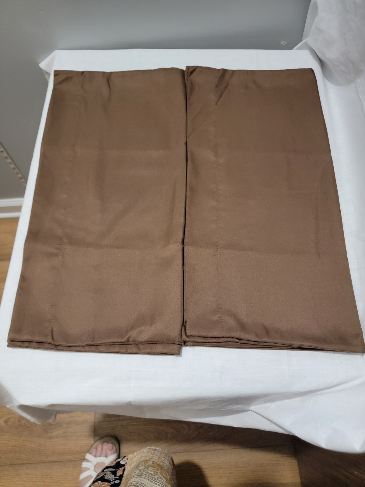 2 Chocolate Brown Pillowcases 20 X 38 King. Polyester Microfiber