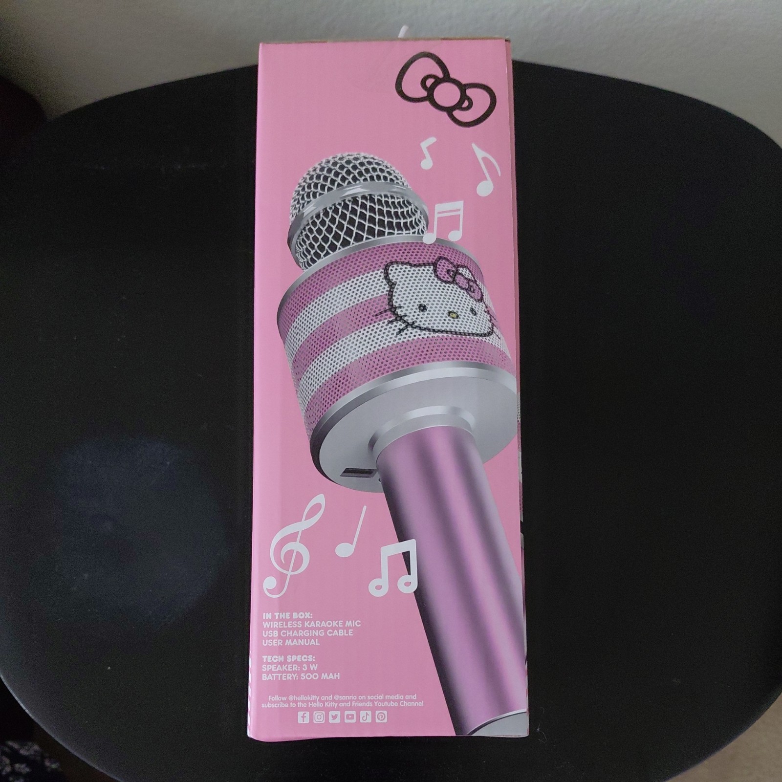 Hello Kitty Bluetooth Karaoke Microphone Wireless Speaker USB Charging Pink