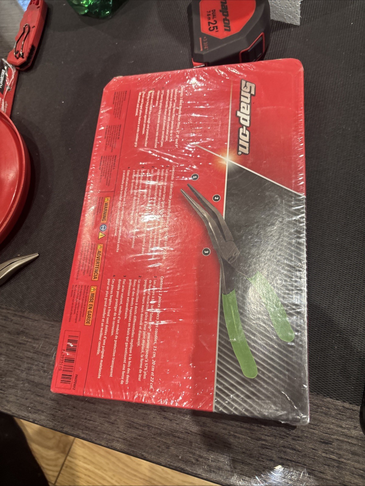 *New* Snap On Tools Angled 3pc Long Nose Pliers Tray PAKTY478